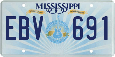 MS license plate EBV691