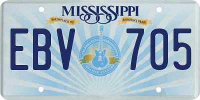 MS license plate EBV705