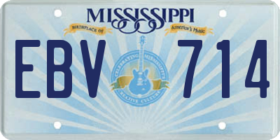 MS license plate EBV714