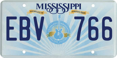 MS license plate EBV766