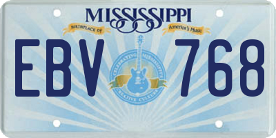 MS license plate EBV768