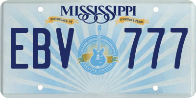 MS license plate EBV777