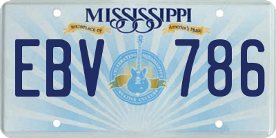 MS license plate EBV786