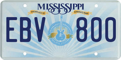 MS license plate EBV800