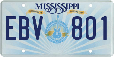 MS license plate EBV801