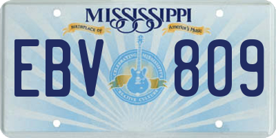 MS license plate EBV809