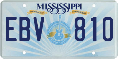 MS license plate EBV810