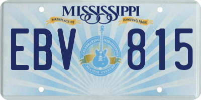 MS license plate EBV815