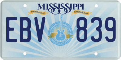 MS license plate EBV839