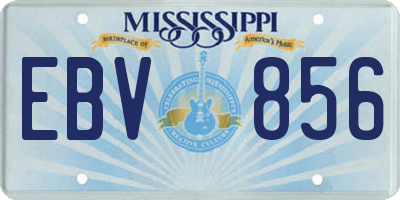 MS license plate EBV856