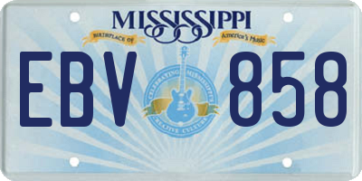 MS license plate EBV858