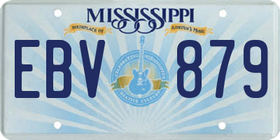 MS license plate EBV879