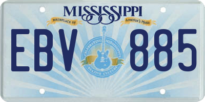 MS license plate EBV885