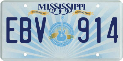 MS license plate EBV914