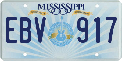 MS license plate EBV917