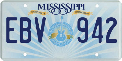 MS license plate EBV942