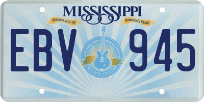 MS license plate EBV945