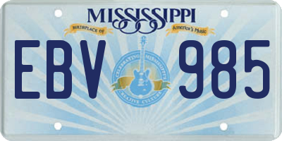 MS license plate EBV985