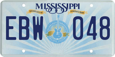 MS license plate EBW048