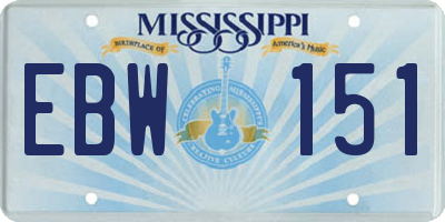 MS license plate EBW151
