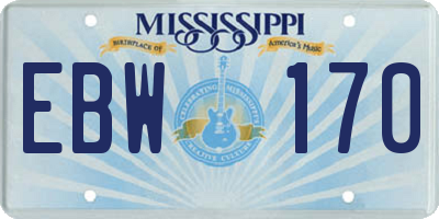 MS license plate EBW170