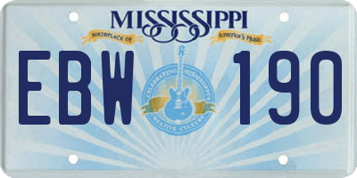 MS license plate EBW190