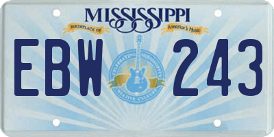 MS license plate EBW243