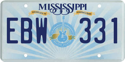 MS license plate EBW331