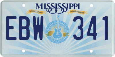 MS license plate EBW341