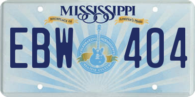 MS license plate EBW404