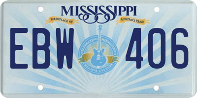MS license plate EBW406