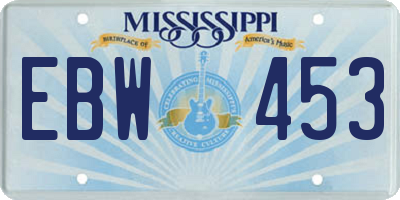 MS license plate EBW453