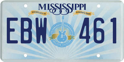 MS license plate EBW461