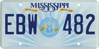 MS license plate EBW482