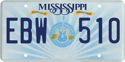 MS license plate EBW510