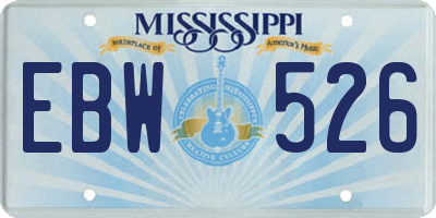 MS license plate EBW526