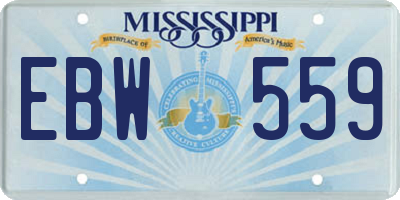 MS license plate EBW559