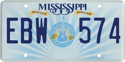 MS license plate EBW574