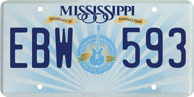 MS license plate EBW593