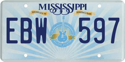 MS license plate EBW597