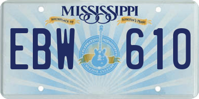 MS license plate EBW610