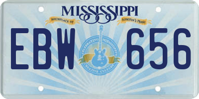 MS license plate EBW656