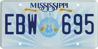 MS license plate EBW695