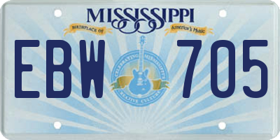 MS license plate EBW705