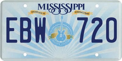 MS license plate EBW720