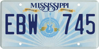 MS license plate EBW745