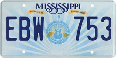 MS license plate EBW753
