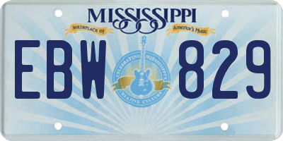 MS license plate EBW829