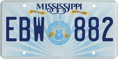MS license plate EBW882