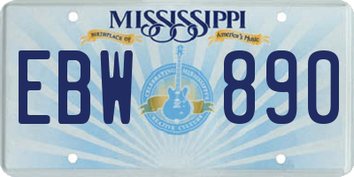 MS license plate EBW890